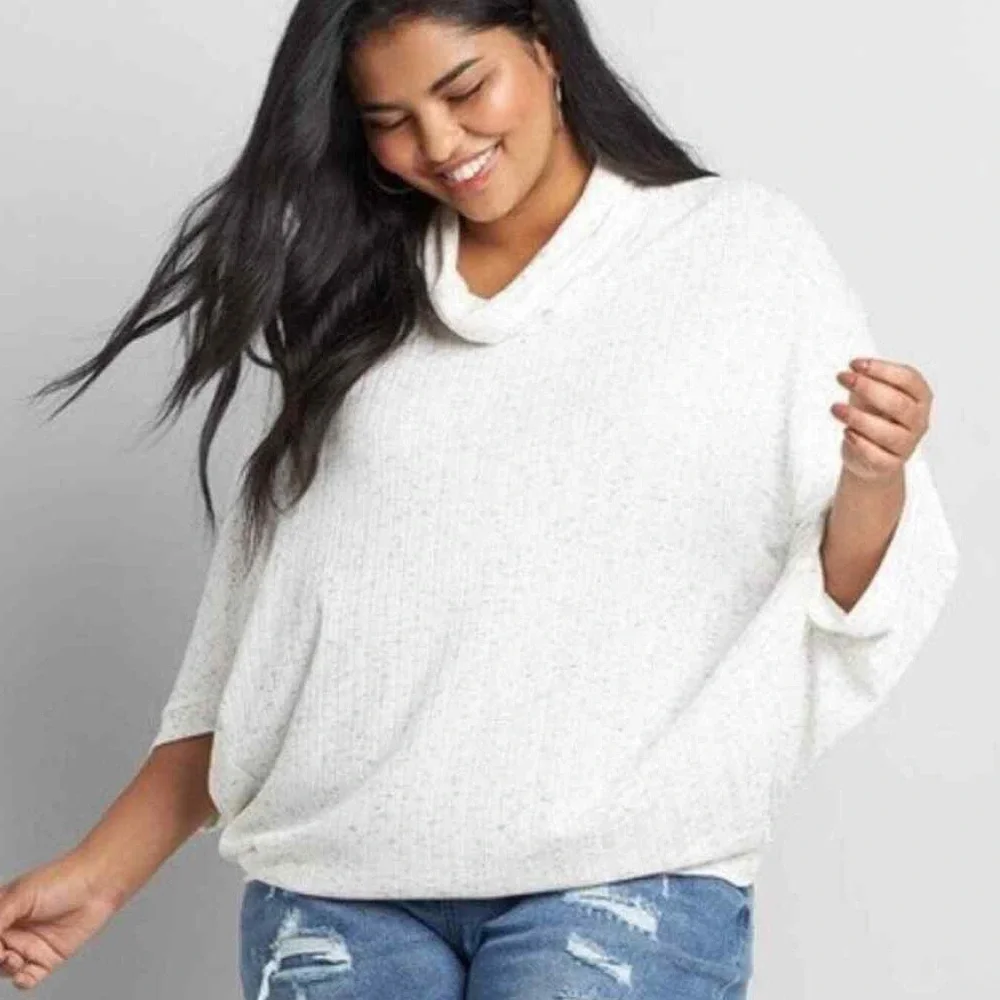 𝐋𝐀𝐍𝐄 𝐁𝐑𝐘𝐀𝐍𝐓 | NWT COWL NECK RIBBED KNIT PONCHO PULLOVER TOP - Picture 11 of 11